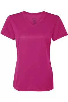 Женская футболка Augusta Sportswear Nexgen Wicking с V-образным вырезом, розовый