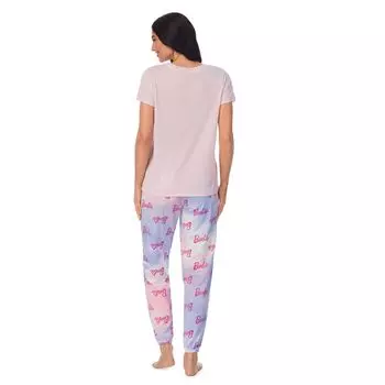 Женская футболка Barbie Pajama с короткими рукавами и пижамный комплект для бега Licensed Character