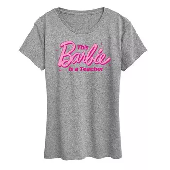 Женская футболка Barbie This Barbie Is A Teacher с рисунком, цвет Heather Grey