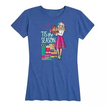 Женская футболка Barbie 'Tis The Season с рисунком, цвет Heather Royal Blue