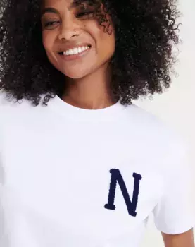 Женская футболка базового кроя с коротким рукавом Naf Naf, белый