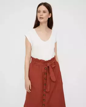 Женская футболка базового модала с коротким рукавом Pieces, белый