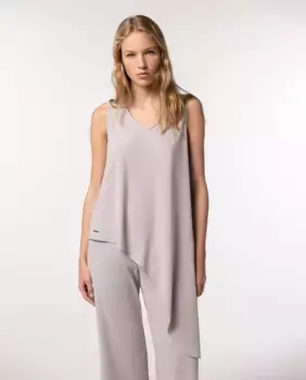 Женская футболка без рукавов с асимметричным подолом Naulover, цвет Nude