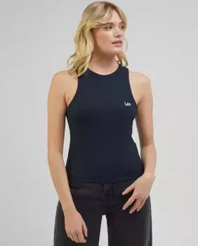 Женская футболка без рукавов с логотипом Lee, черный