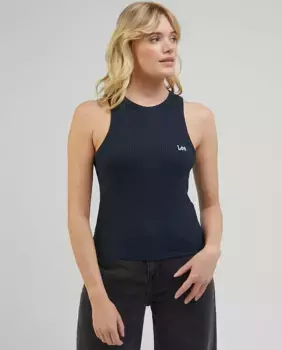 Женская футболка без рукавов с логотипом Lee, черный