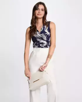 Женская футболка без рукавов с перекрестным вырезом горловины Morgan, тёмно-синий