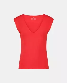 Женская футболка без рукавов с V-образным вырезом Easy Wear, красный