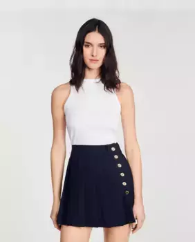 Женская футболка без рукавов с вышивкой Sandro, белый