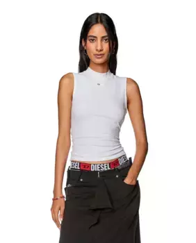 Женская футболка без рукавов с высоким воротом Diesel, белый
