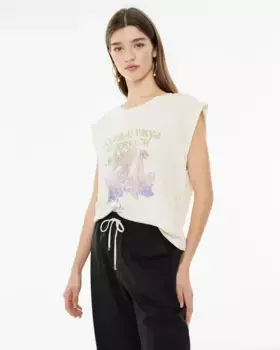 Женская футболка без рукавов со змеиным принтом System Action, цвет Crudo