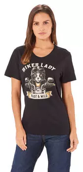 Женская футболка Biker Cat Rahmenlos, черный