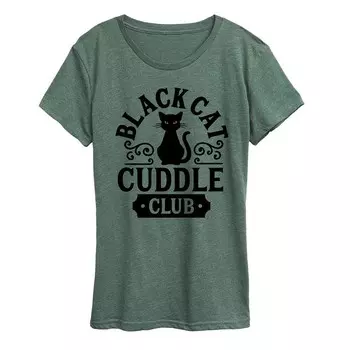Женская футболка Black Cat Cuddle Club на Хэллоуин Licensed Character, зеленый