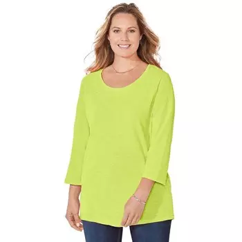 Женская футболка больших размеров с круглым вырезом и узким вырезом Catherines Active Slub, цвет Safety Yellow