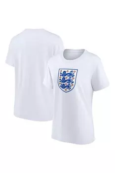 Женская футболка большого размера из 100% хлопка с эмблемой England Essentials Fanatics, белый