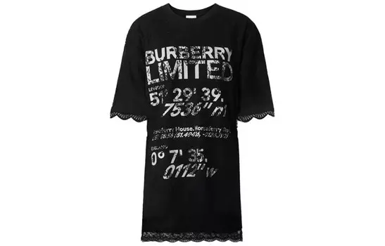 Женская футболка Burberry, цвет Black