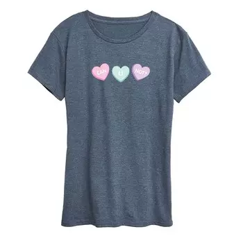 Женская футболка Can U Not Conversation Hearts с рисунком Licensed Character, цвет Heather Blue