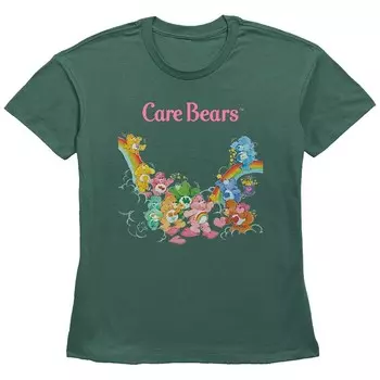 Женская футболка Care Bears Group Shot с радужным рисунком Licensed Character, цвет Pine