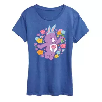 Женская футболка Care Bears с принтом Bunny Bear Licensed Character, синий