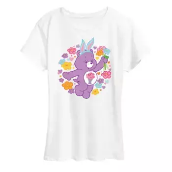 Женская футболка Care Bears с принтом Bunny Bear Licensed Character, белый