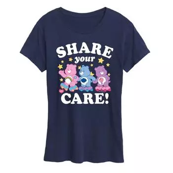 Женская футболка Care Bears с принтом "Делись заботой" Licensed Character, синий