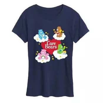 Женская футболка Care Bears с принтом в виде сердца и логотипом медвежонка Licensed Character, синий