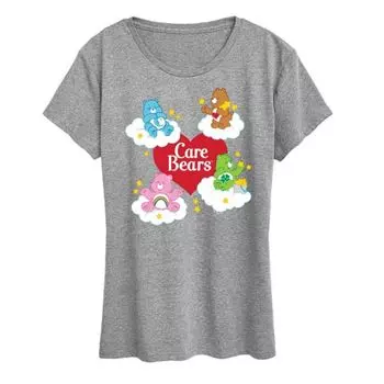 Женская футболка Care Bears с принтом в виде сердца и логотипом медвежонка Licensed Character, серый