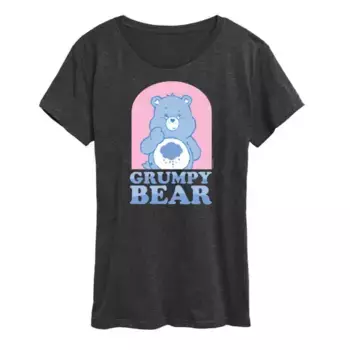 Женская футболка Care Bears с рисунком пастельного Grumpy Bear Licensed Character, цвет heather charcoalgray