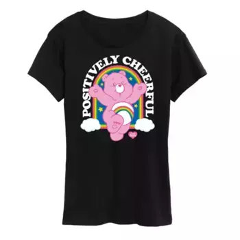Женская футболка Care Bears с жизнерадостным принтом Licensed Character, черный