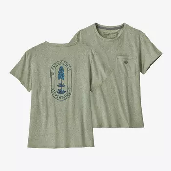 Женская футболка Clean Climb Bloom с карманом Responsibili Patagonia, сальвия зеленый