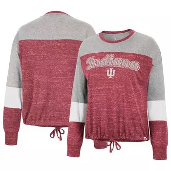 Женская футболка Colosseum Crimson Indiana Hoosiers Joanna с длинными рукавами и завязкой спереди Colosseum