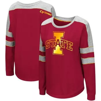 Женская футболка Colosseum Crimson Iowa State Cyclones Trey Dolman с длинными рукавами, цвет Isu Red
