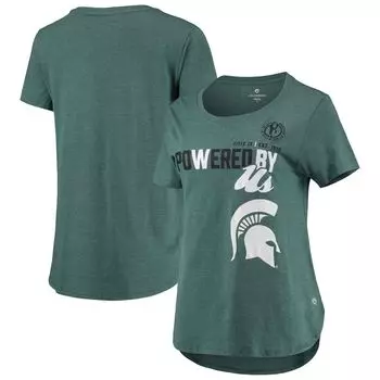 Женская футболка Colosseum Heathered Green Michigan State Spartans Powered By Title IX Colosseum