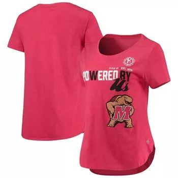 Женская футболка Colosseum Heathered Red Maryland Terrapins Powered By Title IX Colosseum