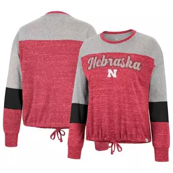 Женская футболка Colosseum Scarlet Nebraska Huskers Joanna с длинными рукавами и завязкой спереди Colosseum