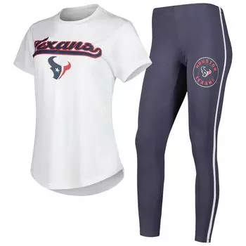 Женская футболка Concepts Sport белая/темно-угольная футболка Houston Texans Sonata и леггинсы для сна