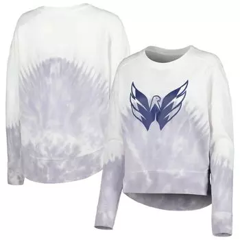 Женская футболка Concepts Sport серо-белого цвета с длинными рукавами Washington Capitals Orchard Tie Dye