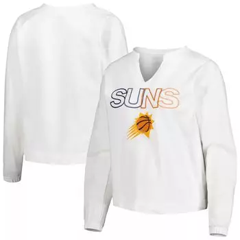 Женская футболка Concepts Sport White Phoenix Suns Sunray с вырезом и длинными рукавами