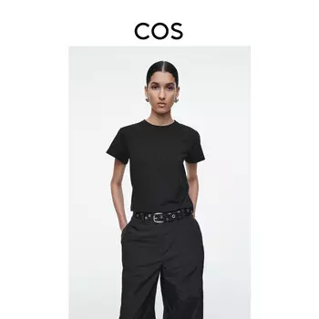 Женская футболка Cos с круглым вырезом, черный