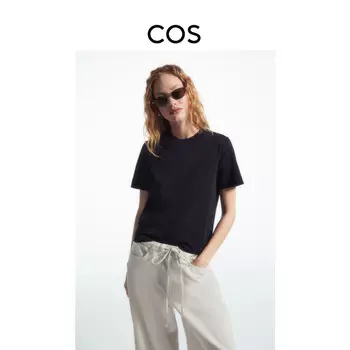 Женская футболка Cos с круглым вырезом, темно-синий