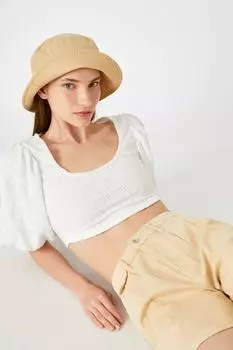 Женская футболка цвета экрю Koton