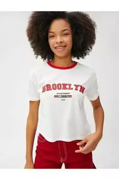 Женская футболка цвета экрю Koton