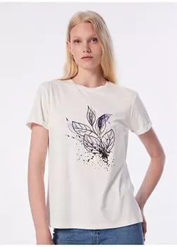 Женская футболка цвета экрю с круглым вырезом 1091330 Network, экрю