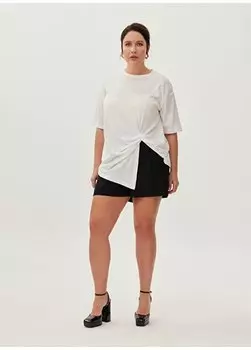 Женская футболка цвета экрю с круглым вырезом HARDY Luokk, экрю