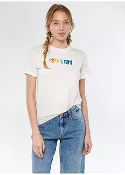 Женская футболка цвета экрю с круглым вырезом Mavi