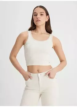 Женская футболка цвета экрю с U-образным вырезом L241624104-Футболка без рукавов Lee, экрю