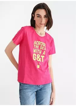 Женская футболка цвета фуксии с круглым вырезом Aeropostale