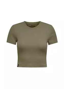 Женская футболка цвета хаки с круглым вырезом однотонная женская футболка ONLBETTY S/S КОРОТКИЙ ТОП с круглым вырезом CC JR Only, хаки