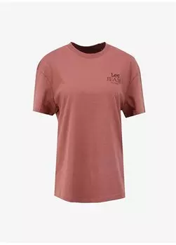 Женская футболка цвета хаки с круглым вырезом LQ68EHA95-Футболка с круглым вырезом Lee, хаки