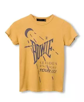 Женская футболка David Bowie US Tour '82 Original Junk Food Clothing, коричневый/бежевый