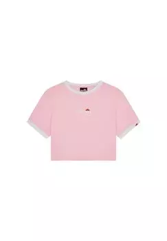 Женская футболка DERLA - укороченный топ, короткие рукава, круглый вырез, логотип ellesse, цвет Rosa Xxs